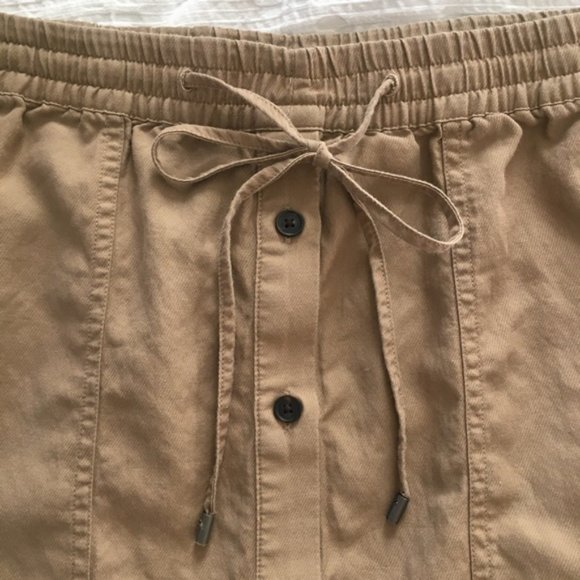 Vince Tan / Khaki Button Down Knee Length Skirt S - Picture 5 of 8